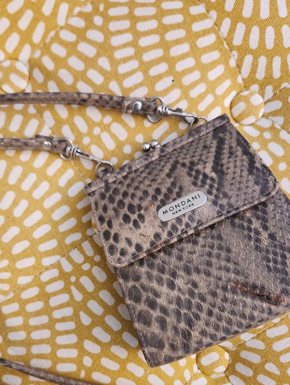 Mondani NY Taupe Snake-Effect Compact Crossbody